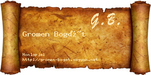 Gromen Bogát névjegykártya